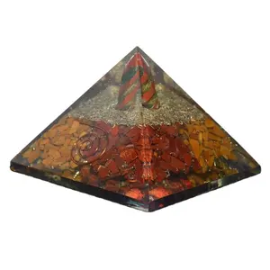 Red Jasper Yellow Jasper With Spiral Orgonite Pyramid | Red Japer-Yellow Jasper With Spiral Orgonite Pyramid Supplier