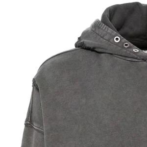 Vente en gros de sweats à capuche imprimés personnalisés Sweatshirts à capuche surdimensionnés recadrés à ourlet brut Street pour hommes Fabricants de sweats à capuche imprimés Dtg - Product Image 4