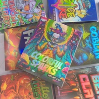 Nouvelles pochettes refermables holographiques exotiques découpées à la forme, anti-odeur, en Mylar, avec fenêtre, recyclables, 3,5g, 7g, 28g