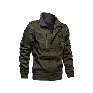 Blousons d'hiver coupe-vent en cuir pour hommes, style bomber, avec col montant en toile et motif gaufré - Product Image 1