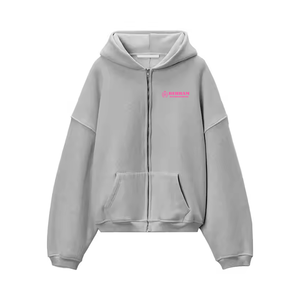 Nouveaux sweats à capuche unisexes personnalisés couleur unie, épais, avec broderie vintage, patch, délavage acide, épaules tombantes et fermeture éclair, 100% coton - Product Image 5