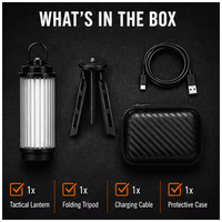 Lampu Camping LED USB-C Isi Ulang Grosir, Bahan ABS+PC, Tahan Air IPX5, Lubang Berulir 1/4" untuk Hiking, Memancing, Berkemah