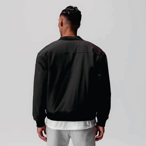 OEM ODM Men Bomber Jacket Custom Logo Lightweight Breathable Windbreaker Style Outerwear Casual Streetwear Jacket for Men - Product Image 4