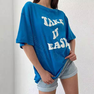 Camiseta de Verano para Mujer, Estilo 2025, Oversize con Estampado Puff, Material de Algodón, Transpirable, de Secado Rápido, Directo de Fábrica - Product Image 5