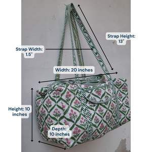 Jaipur imprimé matelassé léger coton sac de sport grand transport voyage week-end Sport Design cousu à la Machine facile à transporter Durable - Product Image 5