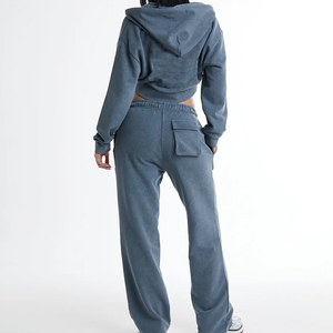 Sudadera sin Mangas con Capucha, Lavado Ácido, Deportiva, Ecológica, Transpirable, de Tela Personalizada, Sólida, de Spandex/Poliéster, al por Mayor OEM - Product Image 5