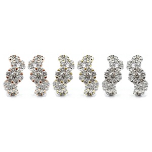Bijoux d'usine directe de Chine, nouveau style, or blanc massif 18 carats, véritable diamant, coupe brillante vintage, boucles d'oreilles créoles, fête de mariage - Product Image 4