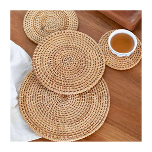 <b>Round</b> Rattan <b>Placemat</b> Handwoven In Vietnam For Eco Conscious Homes Kitchen Table Styling Serving And Storage Bulk Ready - Product Image 1