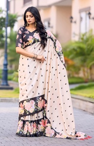 ส่าหรีผ้าไหมทัสซาร์สารีไหมทัสซาร์บริสุทธิ์สวย100% คุณภาพสูงสำหรับผู้หญิงขายส่งจำนวนมาก - Product Image 4