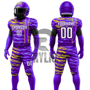 Conjunto de uniformes de fútbol americano personalizados | Camisetas y pantalones de equipos juveniles masculinos | Proveedor de ropa deportiva de poliéster sublimado OEM al por mayor - Product Image 3