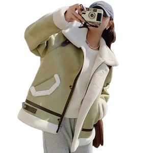 Winter New Style Korean Version Loose Fit Fake Fur <b>Jacket</b> for <b>Women</b> Chamois Leather Fleece Motorcycle Clothing Overcoat - Product Image 1