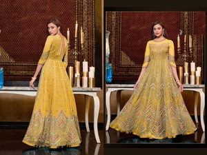 Nuevo traje de organza bordado con Stanton Pent y trabajo pesado completo con Red con bordado de 4 lados Cording Lace Dupatta - Product Image 3