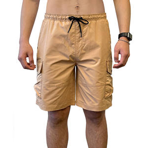 Alta calidad, fábrica, venta al por mayor, comodidad, logotipo personalizado, 100%, cordón de nailon, cintura elástica, bolsillos con cremallera, pantalones cortos de carga informales - Product Image 2