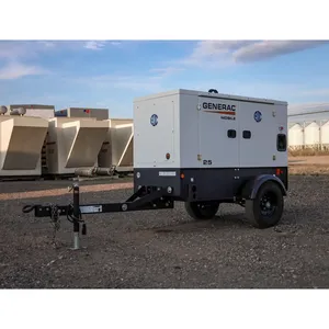 Groupe électrogène diesel industriel triphasé d'occasion 20 kW 277/480 V sur remorque, alimentation de secours MDG25IF4 - Product Image 1
