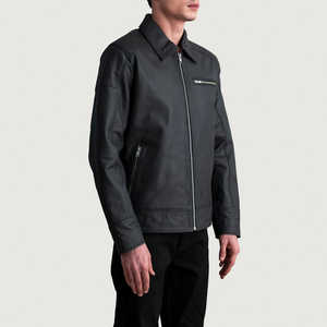 Chaqueta de Cuero con Cremallera de Moda Urbana para Hombre, Nueva, Transpirable, Exclusiva, Cómoda, Moderna, Ligera - Product Image 3