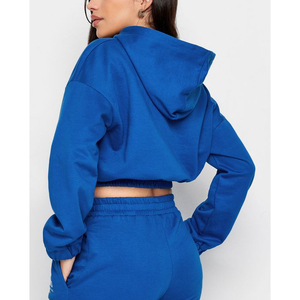 เสื้อครอปมีฮู้ดถักสำหรับผู้หญิงชุดแฟชั่นแนวสตรีททันสมัยใส่สบายใส่ได้ทุกฤดู - Product Image 2