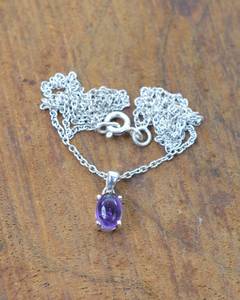 Colgante de Plata de Ley 925 con Amatista Púrpura, Joyería Hecha a Mano con Cadena, Regalo Elegante para Niñas y Mujeres, Chapado en Oro - Product Image 2