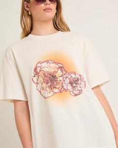 Camiseta de Verano con Estampado Extra Grande de Flores Amanecedoras, Ecológica, Estilo Urbano para Mujer - Product Image 3