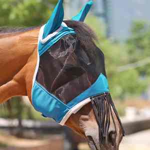 Nouveauté, masque anti-mouches pour cheval de haute qualité, logo personnalisé, respirant, en maille, équipement d'extérieur, masque anti-mouches pour l'équitation - Product Image 5