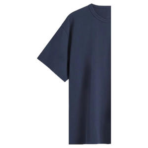 T-shirt décontracté à manches courtes pour homme grande taille, 100 % coton biologique respirant et écologique, bleu, coupe oversize, broderie frontale, vierge - Product Image 6
