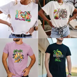 Aufbügeln Aufkleber Abziehbilder Kokosnuss baum Leoparden muster Trinken Eisen auf Patches DIY Applique Sommer Coole Dekoration für T-Shirt Cowboy