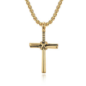 Collar de Moda Personalizado de Acero Inoxidable 316L con Baño de Oro PVD de 14K/18K, Joyería Fina, Collar de Béisbol para Hombre - Product Image 4