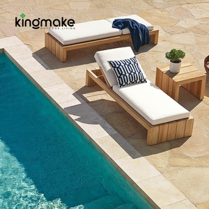 Vườn Gỗ Tếch ghế tắm nắng hồ bơi Chaise longue ngoài trời ngày giường bãi biển Ghế phòng chờ ngoài trời Ghế hồ bơi - Product Image 1