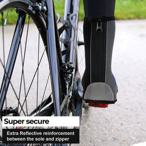 Cubiertas de zapatos de ciclismo, cubierta de zapatos de invierno gruesos y cálidos, chanclos de bicicleta impermeables con neopreno reflectante - Product Image 3