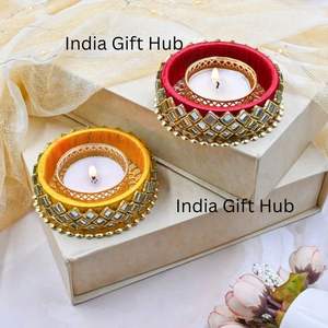 Porte-bougies multicolore Diwali Diyas Diwali Cadeau Décoration intérieure Diwali Décor Bougeoirs Photophore - Product Image 2