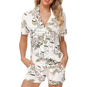 Pijama de Verano para Mujer, Estilo Informal, Talla Personalizada, con Decoración de Bordado a Máquina, MOQ Bajo - Product Image 4