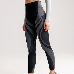 ชุดกางเกงโยคะออกกำลังกายเอวสูงสำหรับผู้หญิงเลกกิ้งออกกำลังกายไร้รอยต่อระบายอากาศได้พิมพ์ลายศิลปะ - Product Image 3