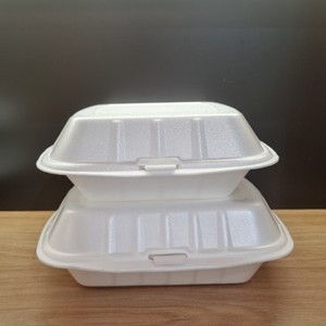 Contenedor de Alimentos Desechable de Espuma PS de Tres Compartimentos con Tapa, Lonchera/Comida Rápida/Hamburguesa 8'*8'*3', Fabricante OEM, Gran Venta - Product Image 5