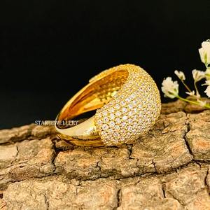 Anillo de Boda de Lujo Cristiano para Mujer, con Diamante Natural de Corte Brillante Redondo, Oro Sólido de 14K, Engaste de Garras, Marca STAR JEWELRY - Product Image 3