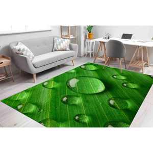 Tapis imprimé - Vert, Goutte d'eau, Style campagnard, Floral, Personnalisé, Tendance, Botanique, Intérieur, Pour l'inauguration de la maison, Tapis à poils doux - Product Image 1