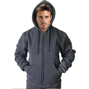 Sudadera con capucha unisex con cremallera de gran tamaño de excelente calidad de lana pesada logotipo personalizado de talla grande Cordón de dibujo-Ropa Plus para hombres y mujeres - Product Image 4