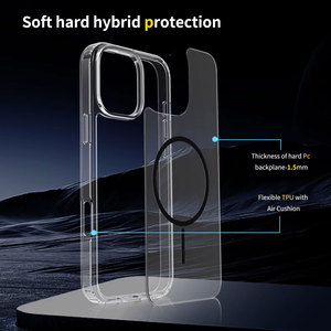 Trong suốt PC Magnetic trường hợp đối với iPhone 16 Pro Max chống sốc Slim điện thoại bìa với sạc không dây Khả năng tương thích được xây dựng trong - Product Image 2