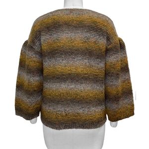 FW23 Rose Knitting Women's Custom Winter Thick Casual Front Sweater <b>Wrap</b> Lantern Sleeves Crew Neck Knitted Pullover Acrylic <b>Wool</b> - Product Image 2