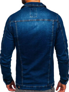 Nouvelle veste en jean pour homme, tendance rétro décontractée, veste zippée à col montant, élégante veste de motard, haut en jean - Product Image 2