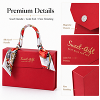 Boîte cadeau pliante de luxe avec logo personnalisé, poignée en soie et fermeture magnétique pour mariage, bébé, boutique, emballage cadeau