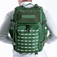 Nouveauté 2024 Sac à dos tactique national avec fermeture éclair, imperméable, respirant, couleur verte, grand compartiment, bandoulière, service OEM