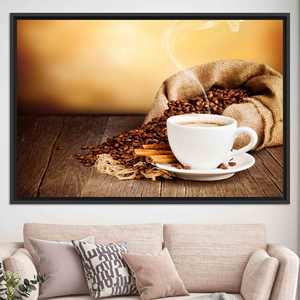 Personalized Coffee <b>Canvas</b> Art: Elegant Print <b>for</b> Kitchen Decor,BLACK <b>FRAMED</b> <b>CANVAS</b> - Product Image 1