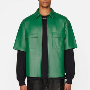 Chemises en cuir véritable sur mesure pour hommes, mode d'hiver, haute qualité, écologiques, respirantes, chemises en cuir pour hommes - Product Image 1