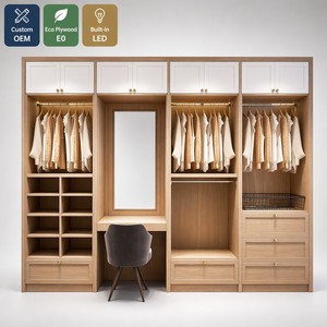 Sistema di Cabina Armadio Personalizzata <span class=keywords><strong>con</strong></span> Scrivania, Armadio <span class=keywords><strong>con</strong></span> Cassetti, Scaffali Aperti, Arredamento Completo per la Casa - Product Image 1