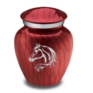 Urnes souvenir de couleur blanche en aluminium de haute qualité avec nouveau design de cheval et jante argentée - Product Image 6