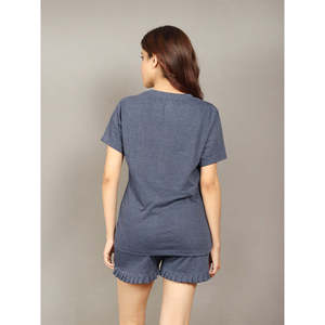 Ensemble court en coton Evolve pour femme – Tenue de nuit décontractée douce et élégante avec haut et short à coupe décontractée en tissu jersey - Product Image 5