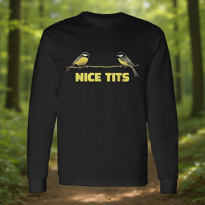 Camiseta de manga larga Great Tits Nature Birdwatching con estampado de tetas en el árbol para uso promocional - Product Image 3