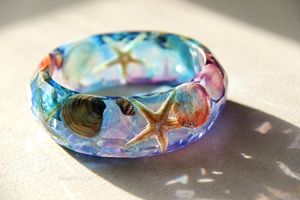 SOUVENT exagéré éblouissant multicolore résine acrylique Bracelet large irrégulier carré mode Bracelet - Product Image 3