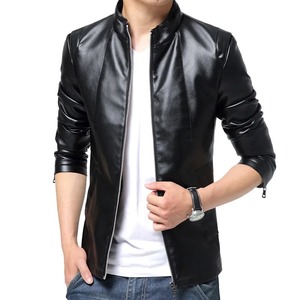Spring Autumn Waterproof Leather Jacket Coat Men Bomber Motorcycle PU Jacket Causal Vintage Black Biker Business Leisure Jackets - Product Image 3