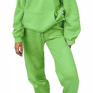 Conjuntos de chándal con capucha para mujer de calidad única Ropa estampada de peso pesado con pantalón Características de talla grande - Product Image 5