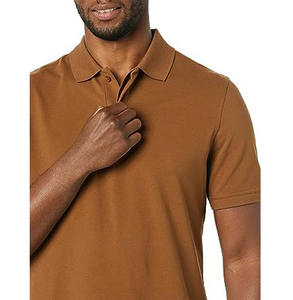 100% coton tricoté tissu hommes POLO chemises vêtements de sport à manches courtes coupe régulière col rabattu Golf Polo T-Shirts hommes - Product Image 5